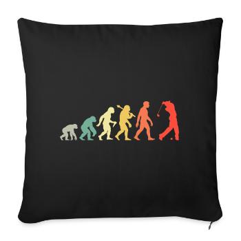 Golf Golfer Evolution für Männer und Jungen Retro - Sofakissenbezug 45 x 45 cm - Schwarz - Vorne
