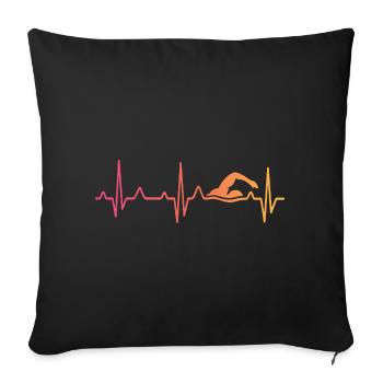 Swim Swim Sunset Heartbeat - Sofa pillowcase 17,3'' x 17,3'' (45 x 45 cm) - black - Front