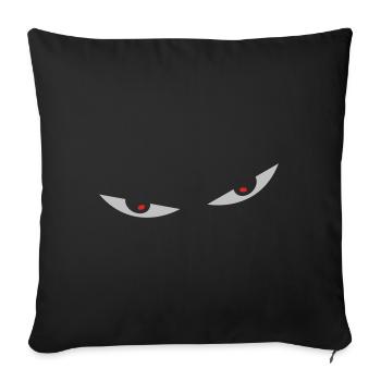 yeux de bande dessinée des yeux smiley - Housse de coussin décorative 45 x 45 cm - noir - Devant