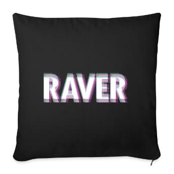 Raver - Sofakissenbezug 45 x 45 cm - Schwarz - Vorne