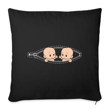 Funny Mom Of Twin Pregnancy Announcement Twins Mom - Sofa pillowcase 17,3'' x 17,3'' (45 x 45 cm) - black - Front