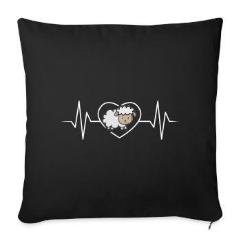 sheep - Sofa pillowcase 17,3'' x 17,3'' (45 x 45 cm) - black - Front