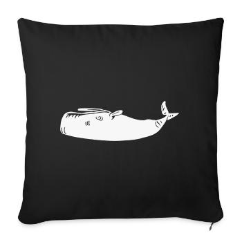 Baleine sur le dos - Housse de coussin décorative 45 x 45 cm - noir - Devant