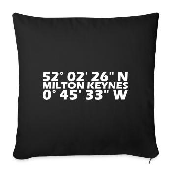 Milton Keynes Koordinaten - Sofakissenbezug 45 x 45 cm - Schwarz - Vorne