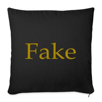 Faux, dire, humour, amusant, drôle, idée cadeau - Housse de coussin décorative 45 x 45 cm - noir - Devant