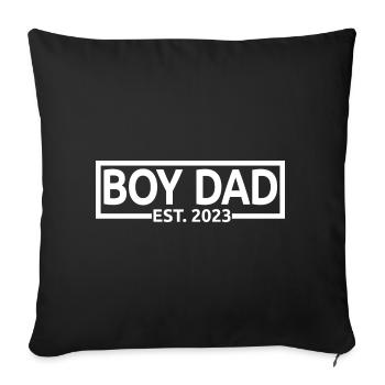 Boy Dad Est. 2023 Baby Shower Pregnancy Reveal - Sofa pillowcase 17,3'' x 17,3'' (45 x 45 cm) - black - Front