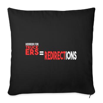 Horror for truckers = diversions - Sofa pillowcase 17,3'' x 17,3'' (45 x 45 cm) - black - Front