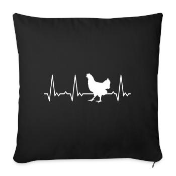 Heartbeat chicken - Sofa pillowcase 17,3'' x 17,3'' (45 x 45 cm) - black - Front