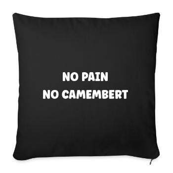 No pain no camembert - Housse de coussin décorative 45 x 45 cm - noir - Devant
