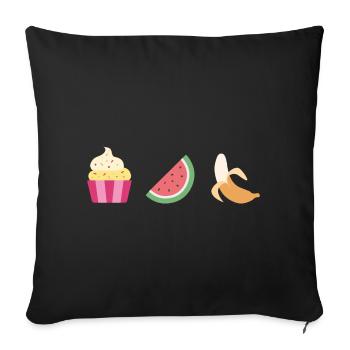 healthy food – good mood - Sofakissenbezug 45 x 45 cm - Schwarz - Vorne