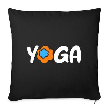 Yoga Flower Namaste om Fan Meditation Spring - Sofa pillowcase 17,3'' x 17,3'' (45 x 45 cm) - black - Front