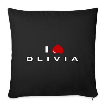 I hate Olivia - Sofa pillowcase 17,3'' x 17,3'' (45 x 45 cm) - black - Front