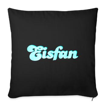 Eis Fan Eiscreme süß Sommer Eiskrem Handschrift - Sofakissenbezug 45 x 45 cm - Schwarz - Vorne