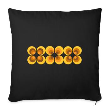 70s Flower Pattern Retro - Sofa pillowcase 17,3'' x 17,3'' (45 x 45 cm) - black - Front