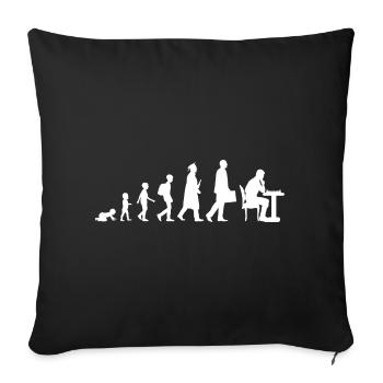 Child to chess player - Sofa pillowcase 17,3'' x 17,3'' (45 x 45 cm) - black - Front