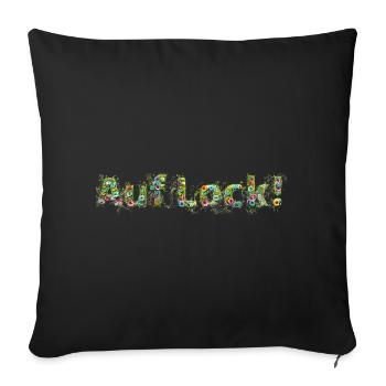 Auf Lock Grüne Wiese mit bunten Blumen - Sofakissenbezug 45 x 45 cm - Schwarz - Vorne