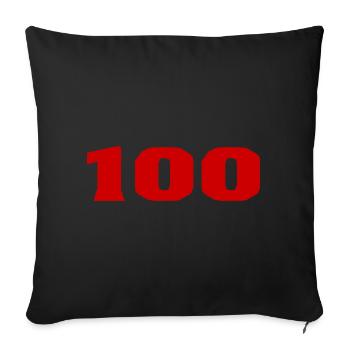 100. 100 YEARS. 100th ANNIVERSARY. 100 BIRTHDAY - Sofa pillowcase 17,3'' x 17,3'' (45 x 45 cm) - black - Front