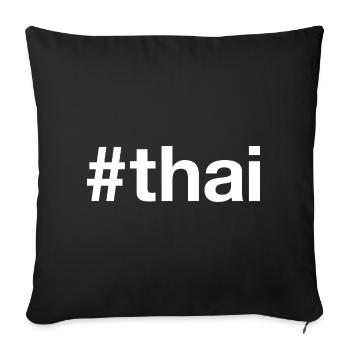 THAI Thailand Hashtag - Sofa pillowcase 17,3'' x 17,3'' (45 x 45 cm) - black - Front