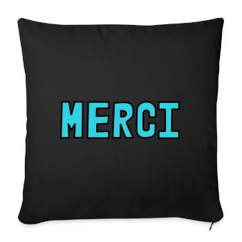 MERCI. MAÎTRESSE. MAÎTRE. MERCI MAÎTRESSE. MAITRE - Housse de coussin décorative 45 x 45 cm - noir - Devant