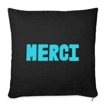 MERCI. MAÎTRESSE. MAÎTRE. MERCI MAÎTRESSE. MAITRE - Housse de coussin décorative 45 x 45 cm - noir - Devant