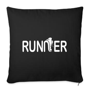 Runner - Läufer - Sofa pillowcase 17,3'' x 17,3'' (45 x 45 cm) - black - Front