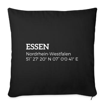Essen, North Rhine-Westphalia coordinates - Sofa pillowcase 17,3'' x 17,3'' (45 x 45 cm) - black - Front