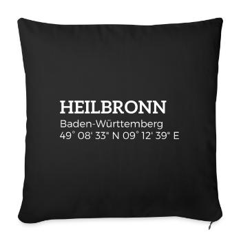 les coordonnées de Heilbronn Baden-Württemberg - Housse de coussin décorative 45 x 45 cm - noir - Devant