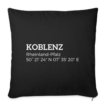 coordonnées de Coblence, Rhénanie-Palatinat - Housse de coussin décorative 45 x 45 cm - noir - Devant