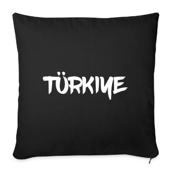 Türkiye Lettering - Sofa pillowcase 17,3'' x 17,3'' (45 x 45 cm) - black - Front