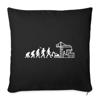 Evolution - Baustelle - Bauarbeiter - Sofakissenbezug 45 x 45 cm - Schwarz - Vorne