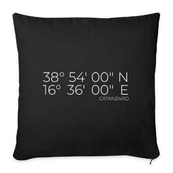 Coordonnées : Catanzaro, Italie - Housse de coussin décorative 45 x 45 cm - noir - Devant