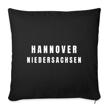 Hanover, Lower Saxony - Sofa pillowcase 17,3'' x 17,3'' (45 x 45 cm) - black - Front