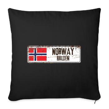 Halden Norway Flag - Sofa pillowcase 17,3'' x 17,3'' (45 x 45 cm) - black - Front
