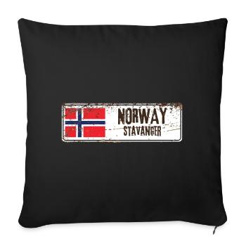Stavanger Norway - Sofa pillowcase 17,3'' x 17,3'' (45 x 45 cm) - black - Front
