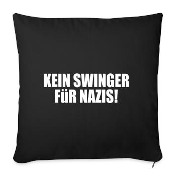 No swinger for nazis - Sofa pillowcase 17,3'' x 17,3'' (45 x 45 cm) - black - Front