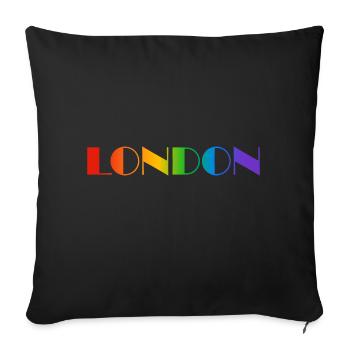 London rainbow text LGBTQ pride - Sofa pillowcase 17,3'' x 17,3'' (45 x 45 cm) - black - Front