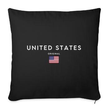 Flag of the United States - Sofa pillowcase 17,3'' x 17,3'' (45 x 45 cm) - black - Front