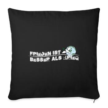Mieux vaut la paix que la guerre | La paix, c’est mieux - Housse de coussin décorative 45 x 45 cm - noir - Devant