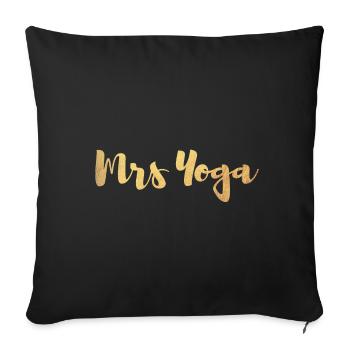 Mrs. Mrs. Yoga Fan Gold Exclusive Handwriting Pair - Sofa pillowcase 17,3'' x 17,3'' (45 x 45 cm) - black - Front