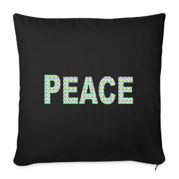Parole de paix avec signe de paix - Housse de coussin décorative 45 x 45 cm - noir - Devant