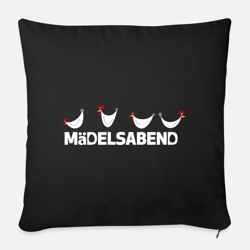 Lustige Hühner Illustration Mädelsabend - Sofakissenbezug 45 x 45 cm - Schwarz