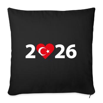 I love Turkey 2026, holidays in Turkey 2026 - Sofa pillowcase 17,3'' x 17,3'' (45 x 45 cm) - black - Front