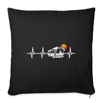 Regular bus heartbeat bus driver school bus bus - Sofa pillowcase 17,3'' x 17,3'' (45 x 45 cm) - black - Front