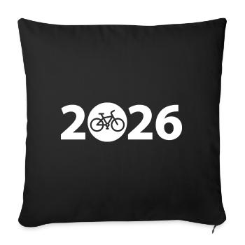 Radtour 2026, Mountainbike 2026, Fahrrad 2026 - Sofakissenbezug 45 x 45 cm - Schwarz - Vorne