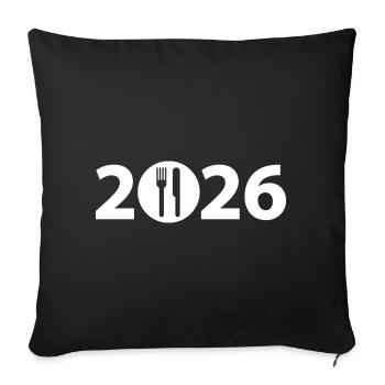 Chef 2026, Chef 2026, Restaurant 2026 - Sofa pillowcase 17,3'' x 17,3'' (45 x 45 cm) - black - Front