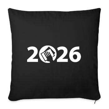 Spring Cleaning 2026, Annual Cleaning 2026, Plaster 2026 - Sofa pillowcase 17,3'' x 17,3'' (45 x 45 cm) - black - Front