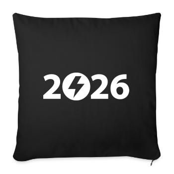 Haute tension 2026, Électricien 2026 - Housse de coussin décorative 45 x 45 cm - noir - Devant