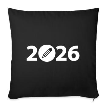 Writer 2026, Student 2026, Student 2026 - Sofa pillowcase 17,3'' x 17,3'' (45 x 45 cm) - black - Front