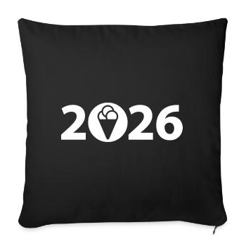 Eis 2026, Eiscreme 2026, Urlaub 2026 - Sofa pillowcase 17,3'' x 17,3'' (45 x 45 cm) - black - Front