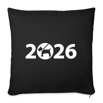 Dog 2026, Pet 2026, Shelter 2026 - Sofa pillowcase 17,3'' x 17,3'' (45 x 45 cm) - black - Front